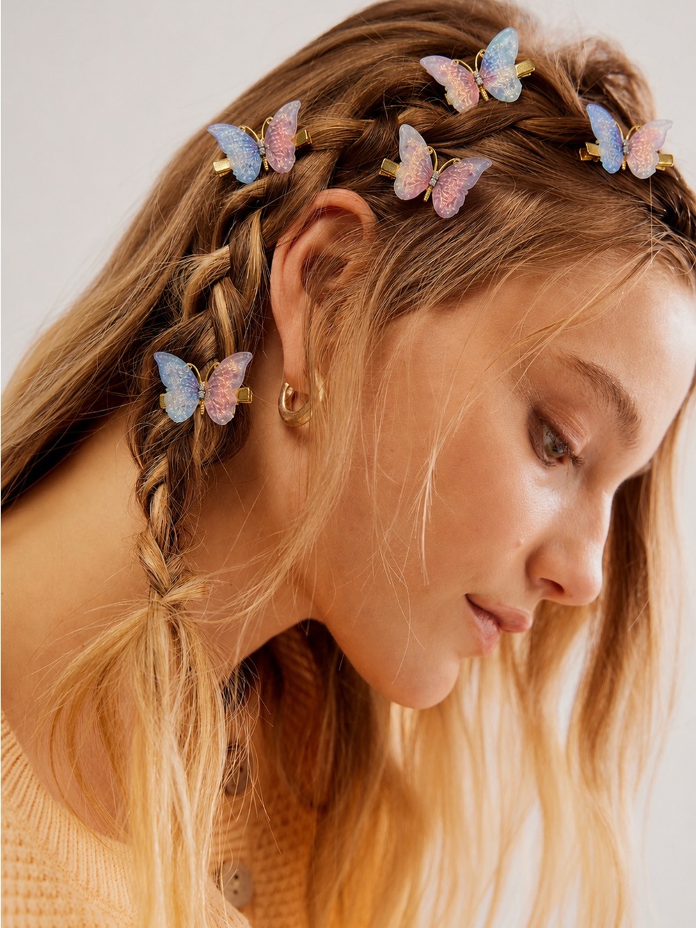 ARATTA SILENT JOURNEY SET OF 2 BUTTERFLY HAIR BARRETTES